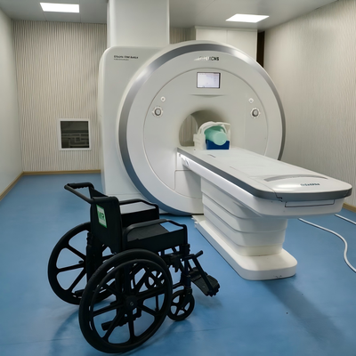 เก้าอี้ล้อที่ไม่ใช่แม่เหล็กสําหรับห้อง MRI 3.0T พร้อมกรอบเหล็กอัลลูมิเนียมและรองเท้าปรับได้